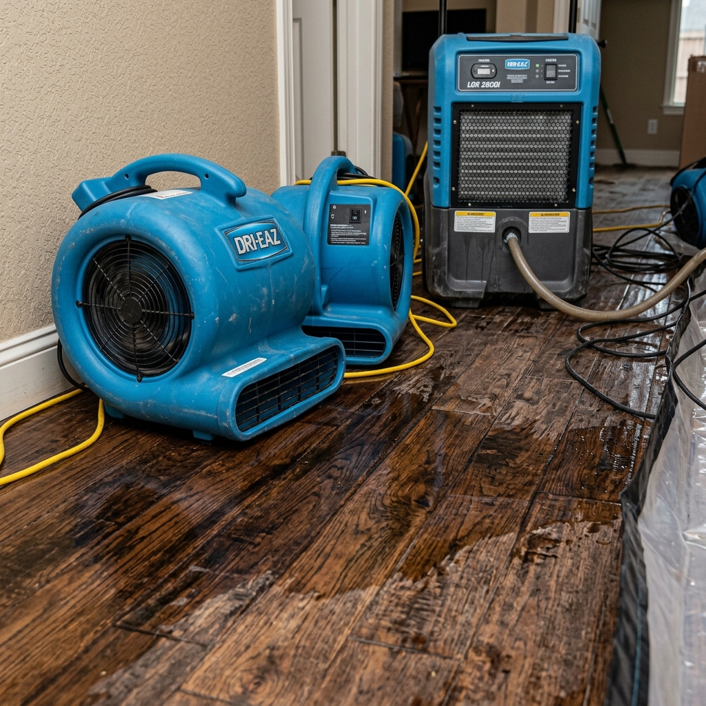 Water Damage Drying Setup